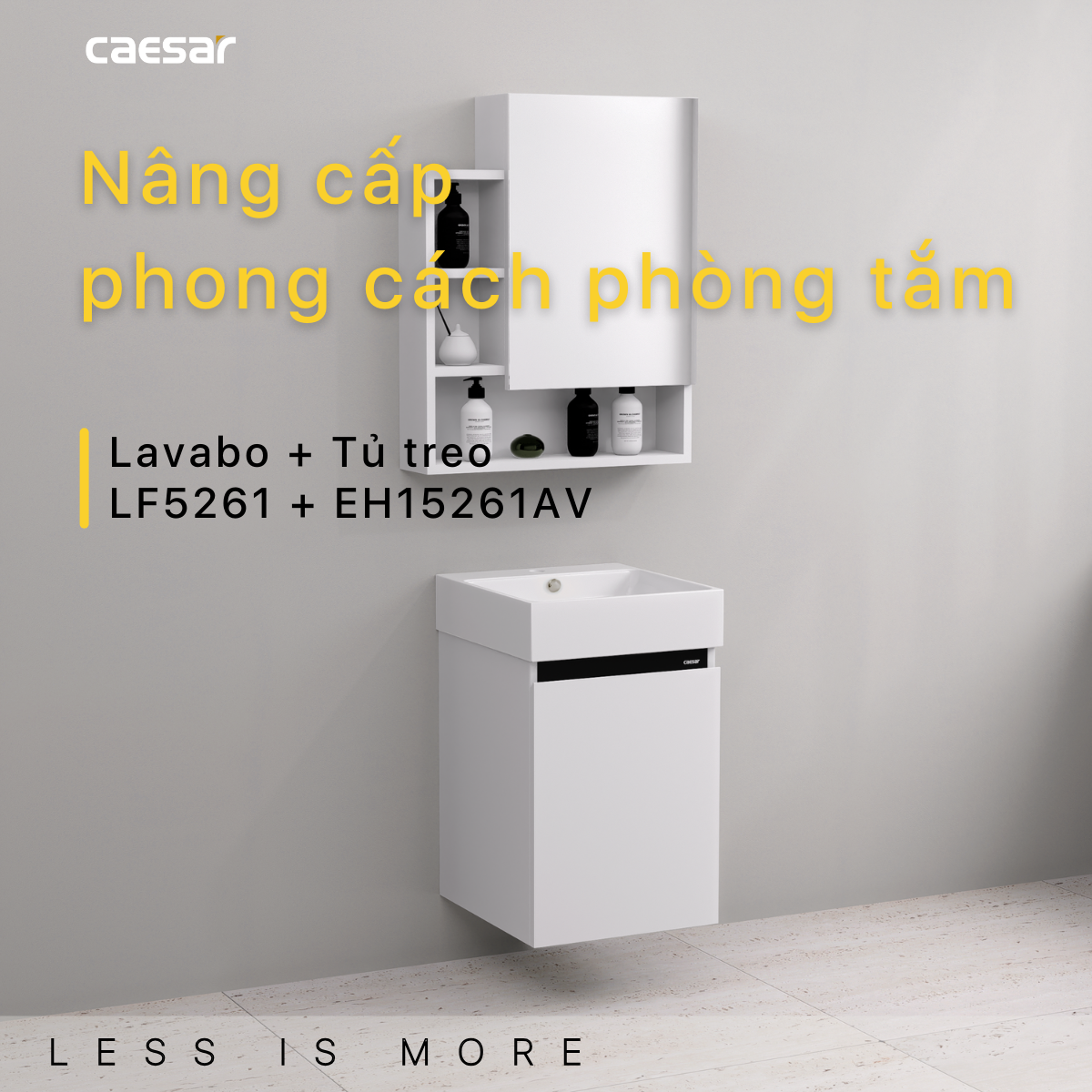 Lavabo + Tủ treo LF5261 - EH15261AV - Ảnh 2
