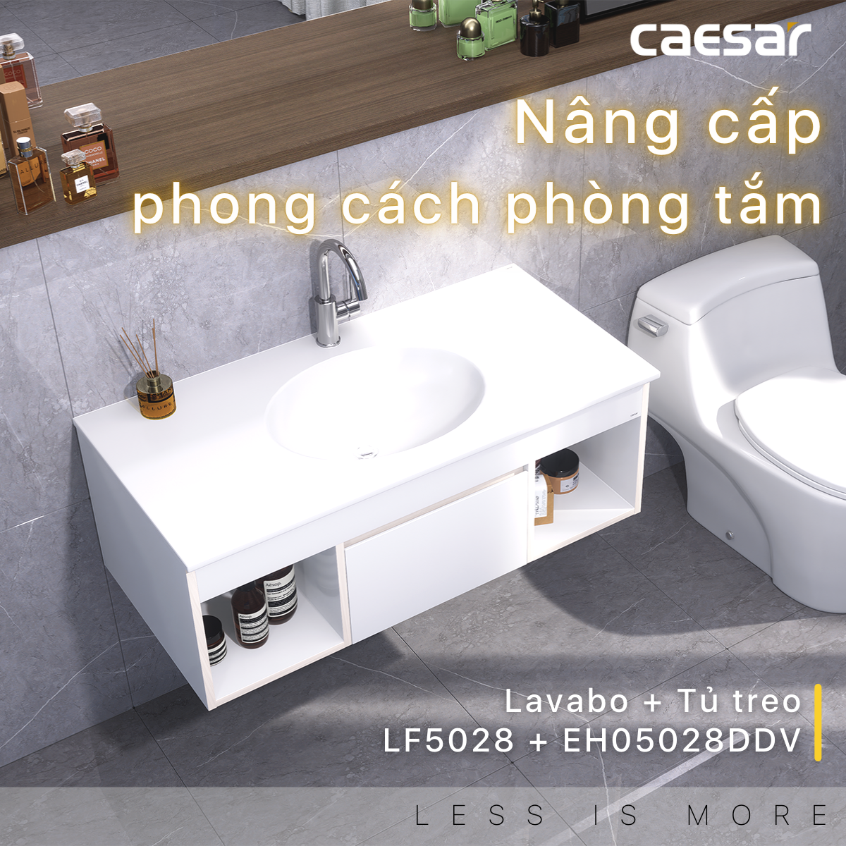 Lavabo + Tủ Treo - LF5028 + EH05028DDV - Ảnh 2