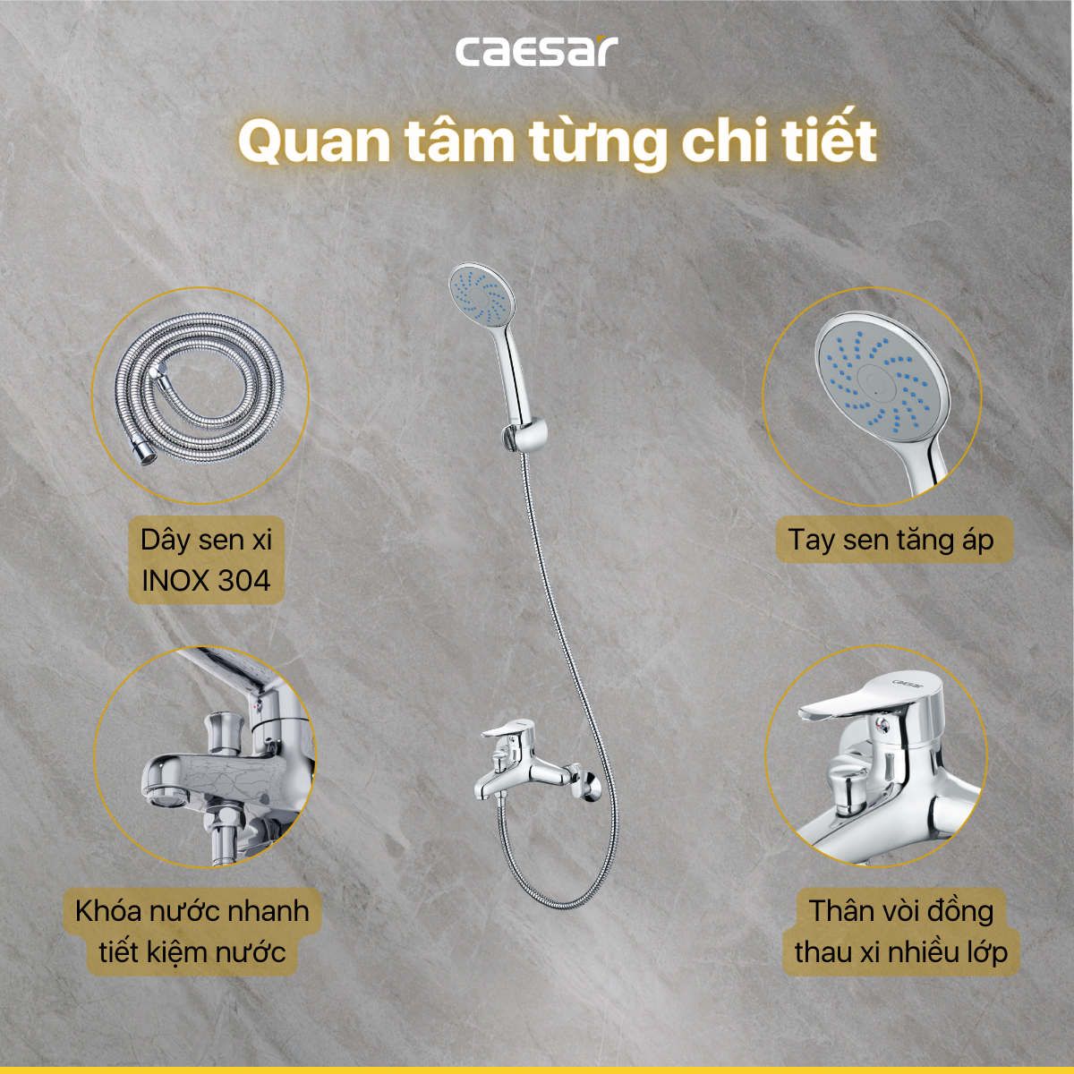 Vòi Sen Gạt Nóng Lạnh - S333C - Ảnh 3