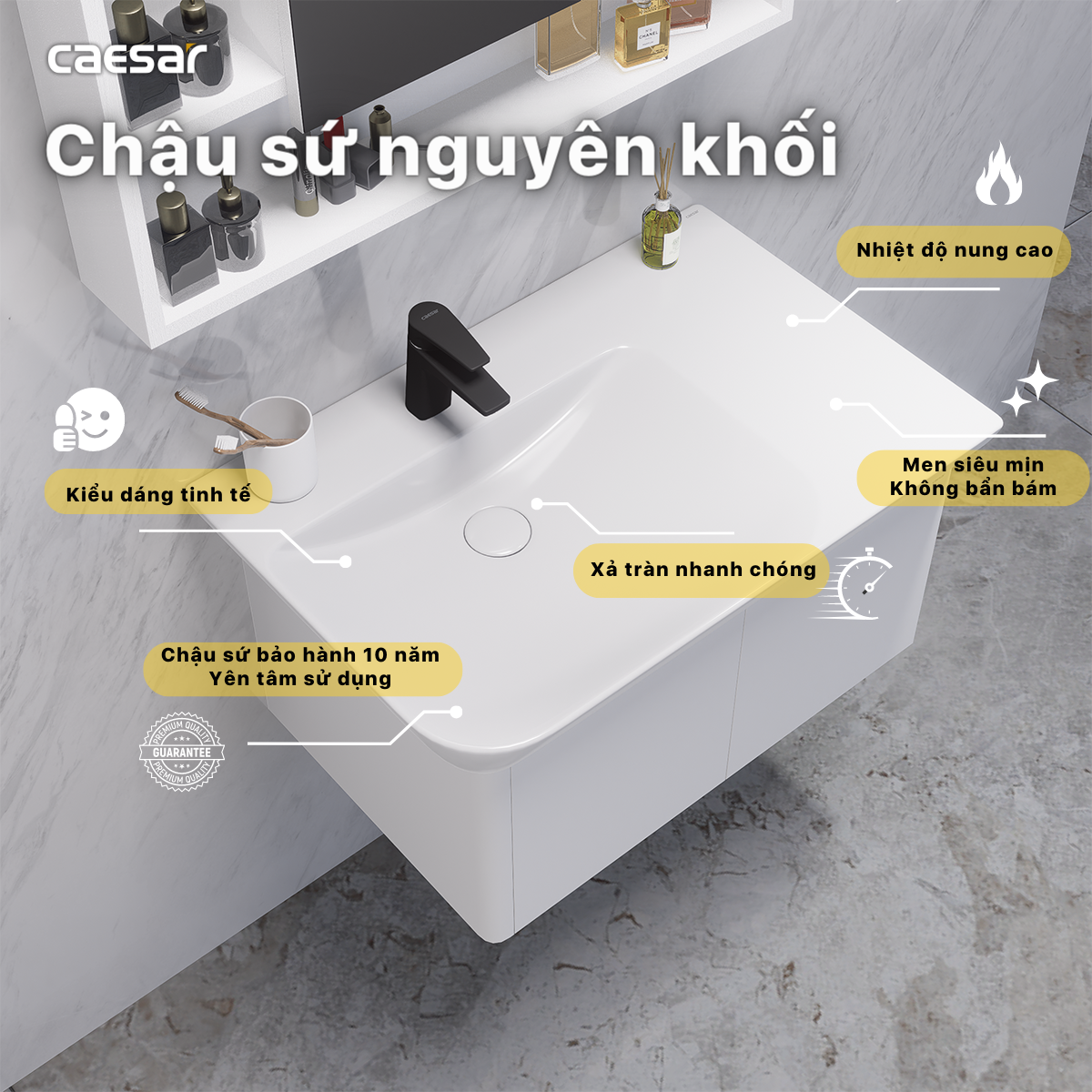 Lavabo + Tủ Treo - LF5372 + EH05372AV - Ảnh 6