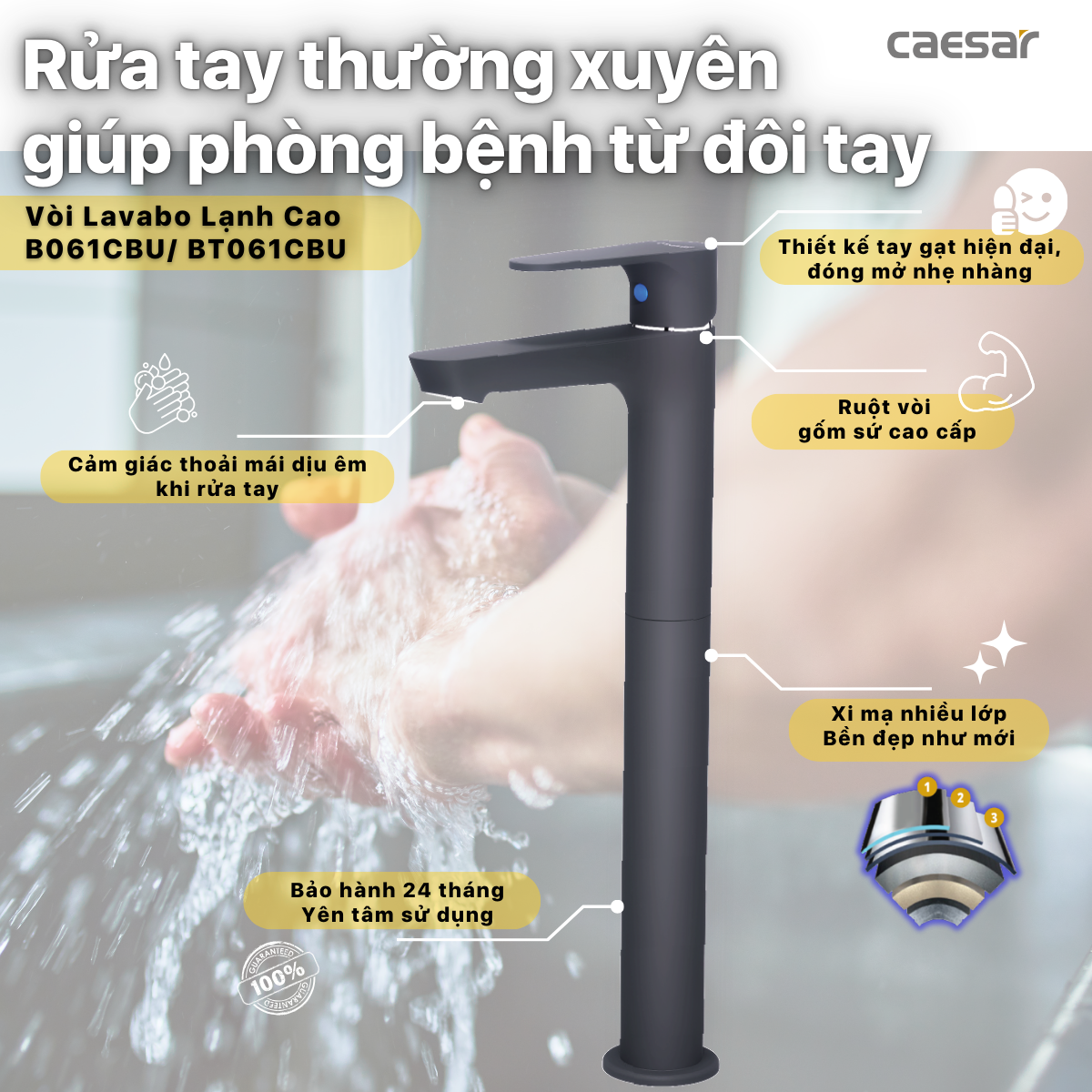Vòi cao Lavabo Lạnh - B061CBU - Ảnh 2