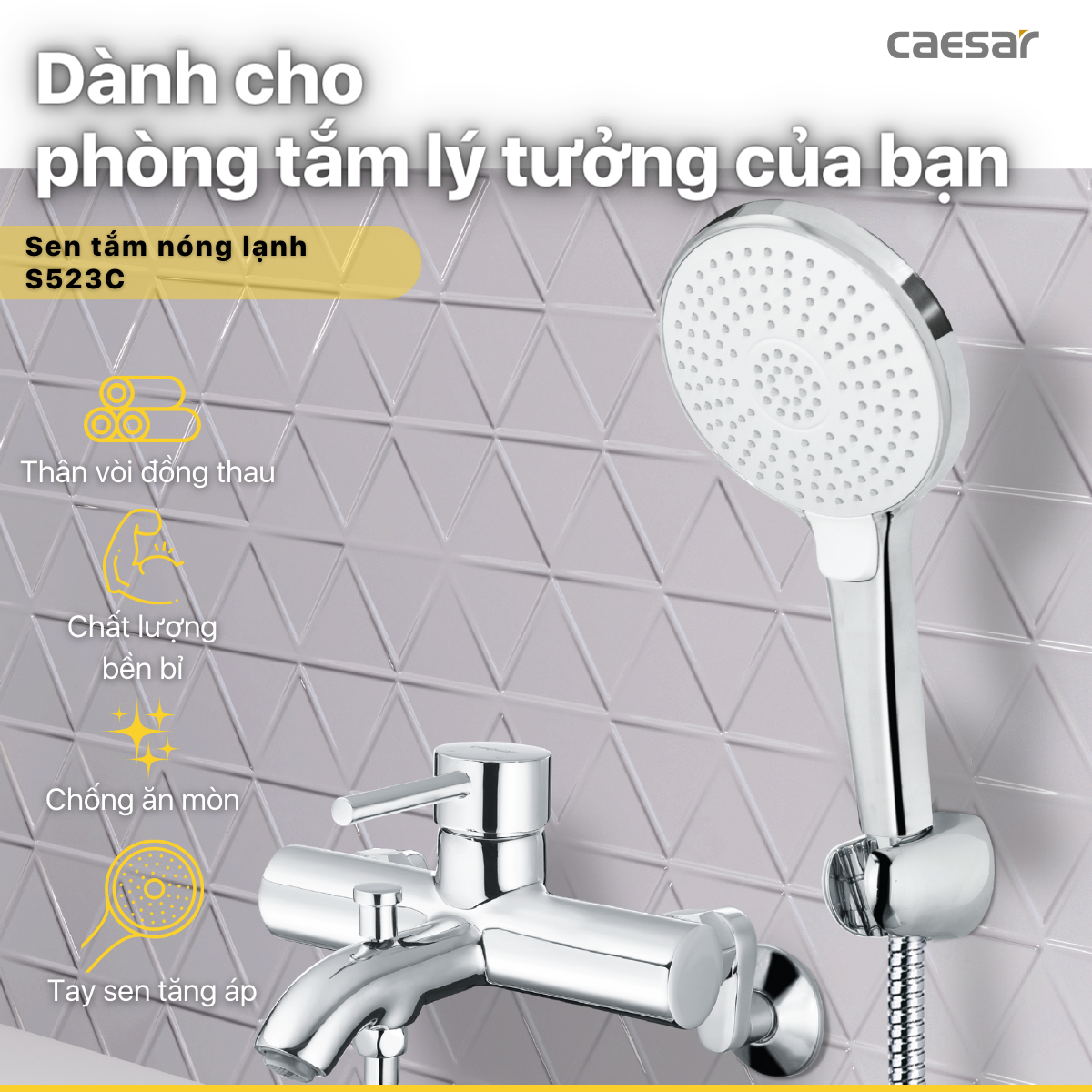 Vòi Sen Nóng Lạnh - S523C - Ảnh 2
