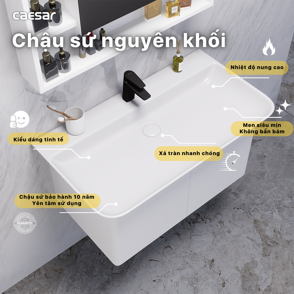 Lavabo + Tủ treo - LF5376 + EH05376AV - Ảnh 6