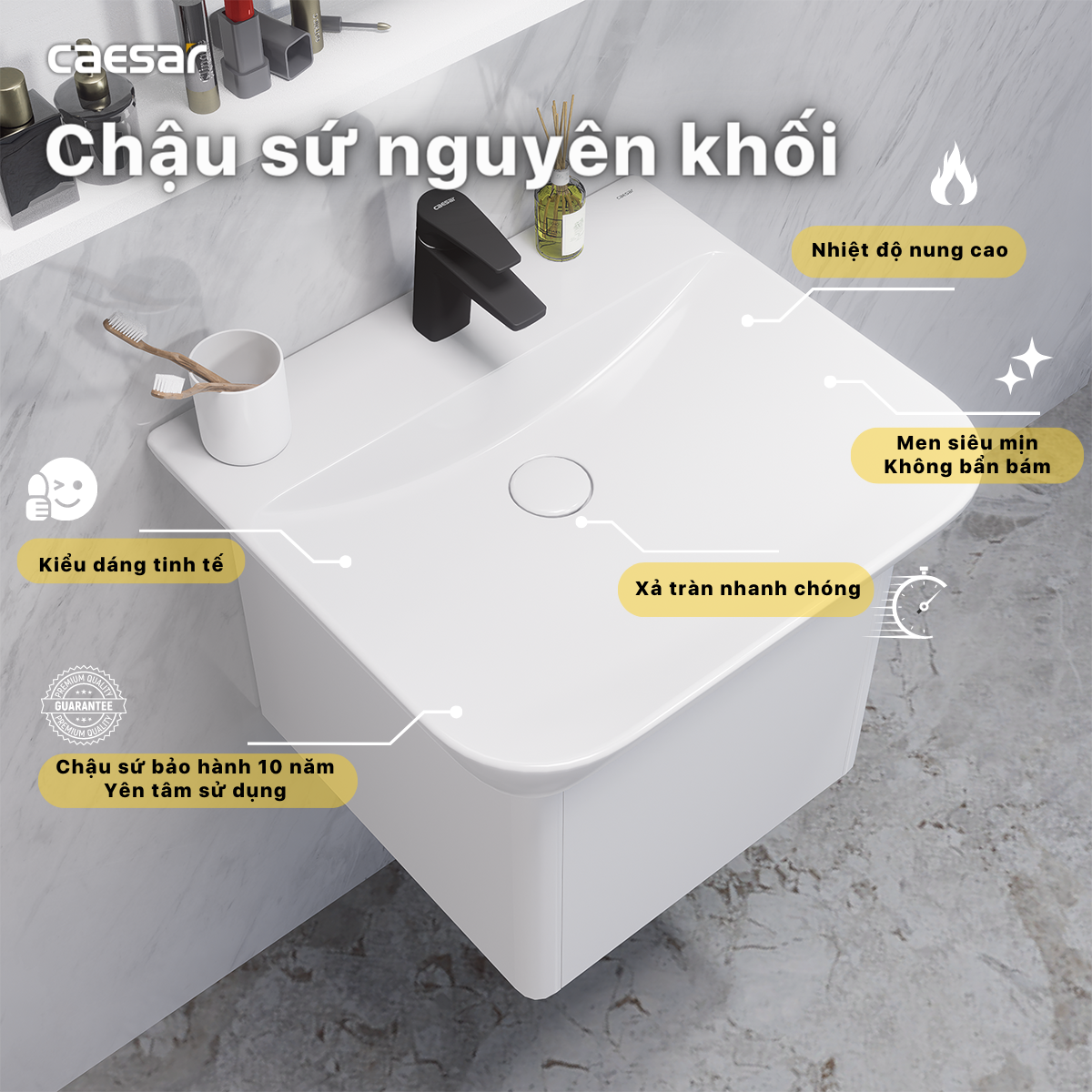 Lavabo + Tủ Treo - LF5370 + EH05370AV - Ảnh 6
