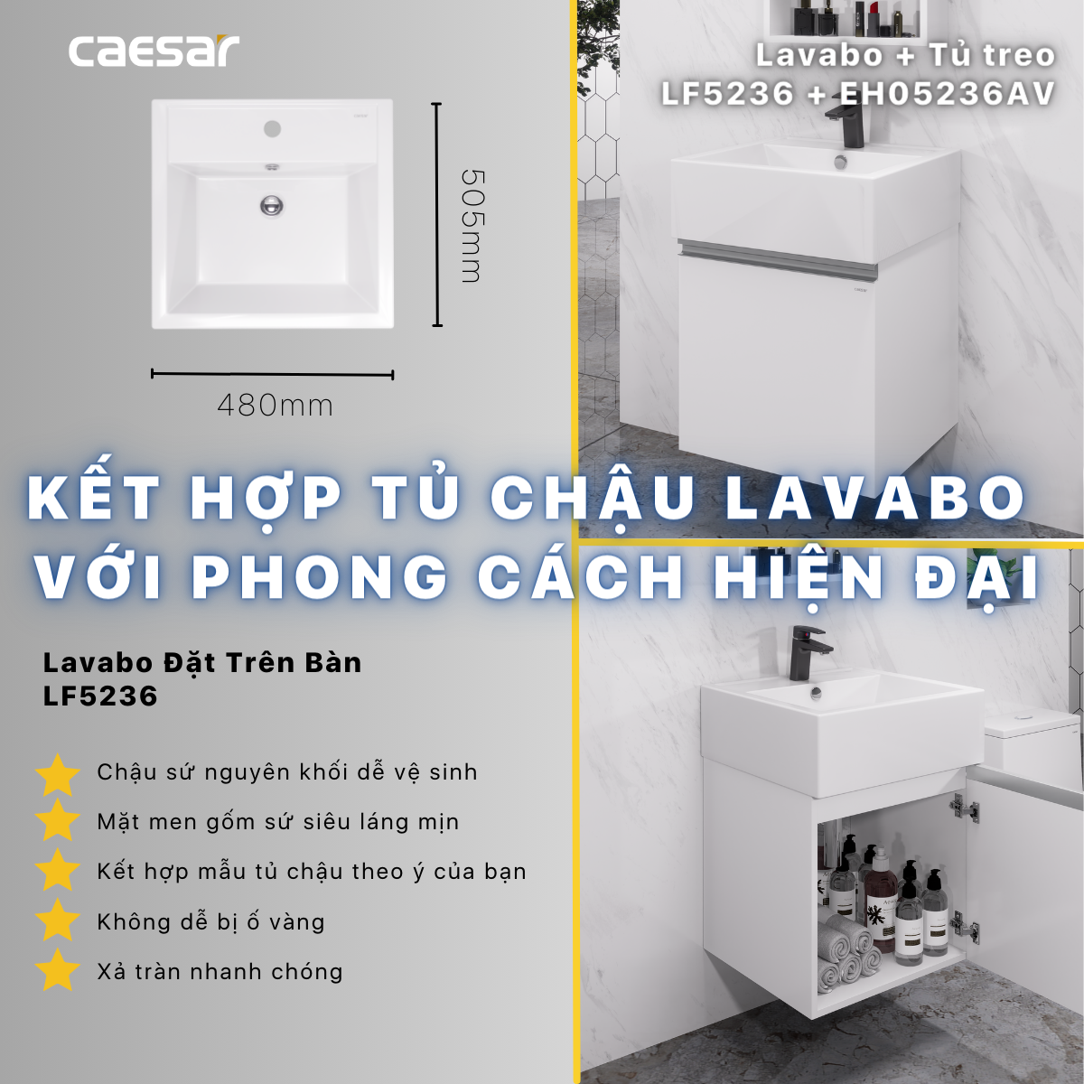 Lavabo Đặt Trên Bàn - LF5236 - Ảnh 3