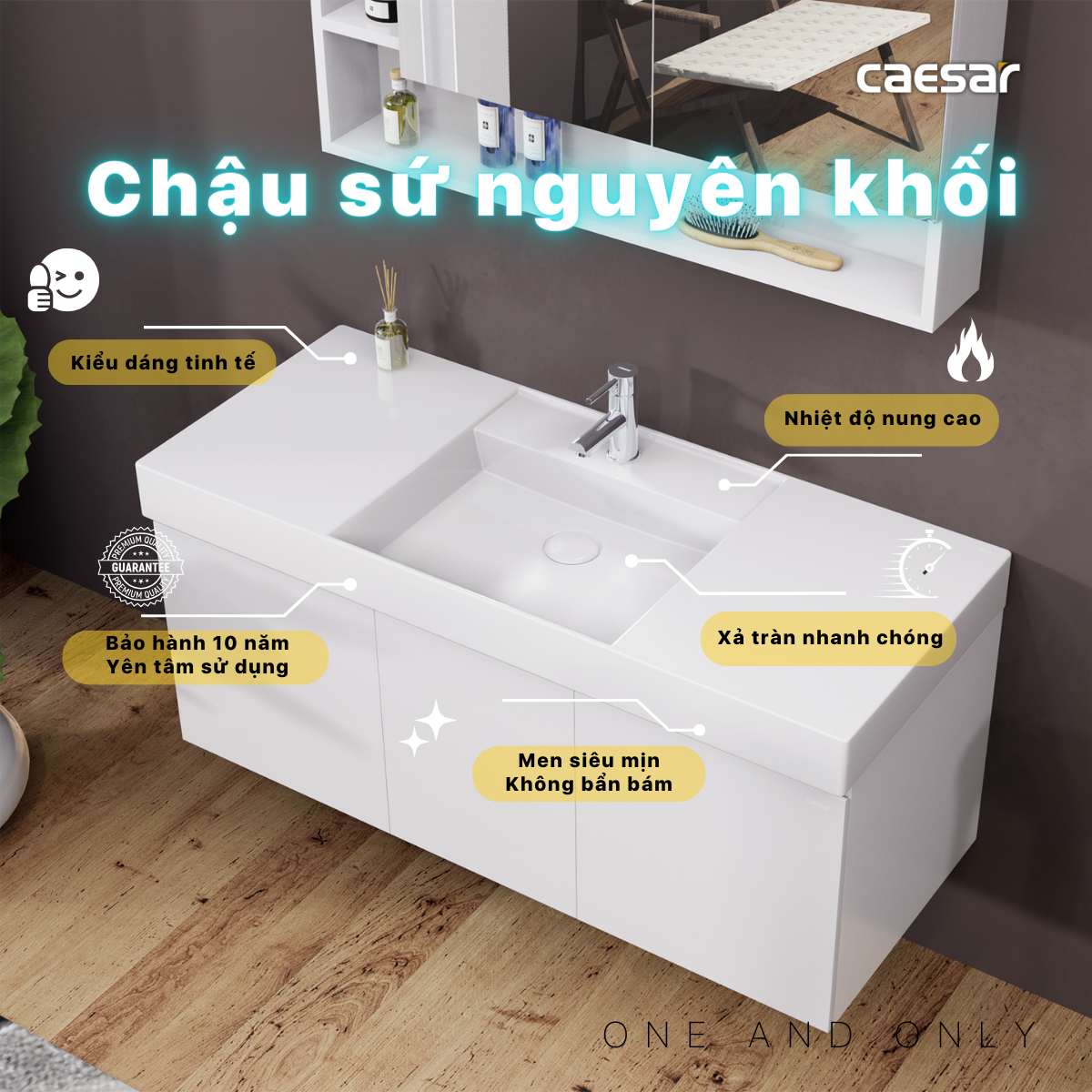 Lavabo + Tủ treo - LF5388 + EH05388AV - Ảnh 7