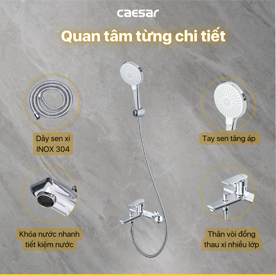 Vòi Sen Gạt Nóng Lạnh - S503C - Ảnh 3