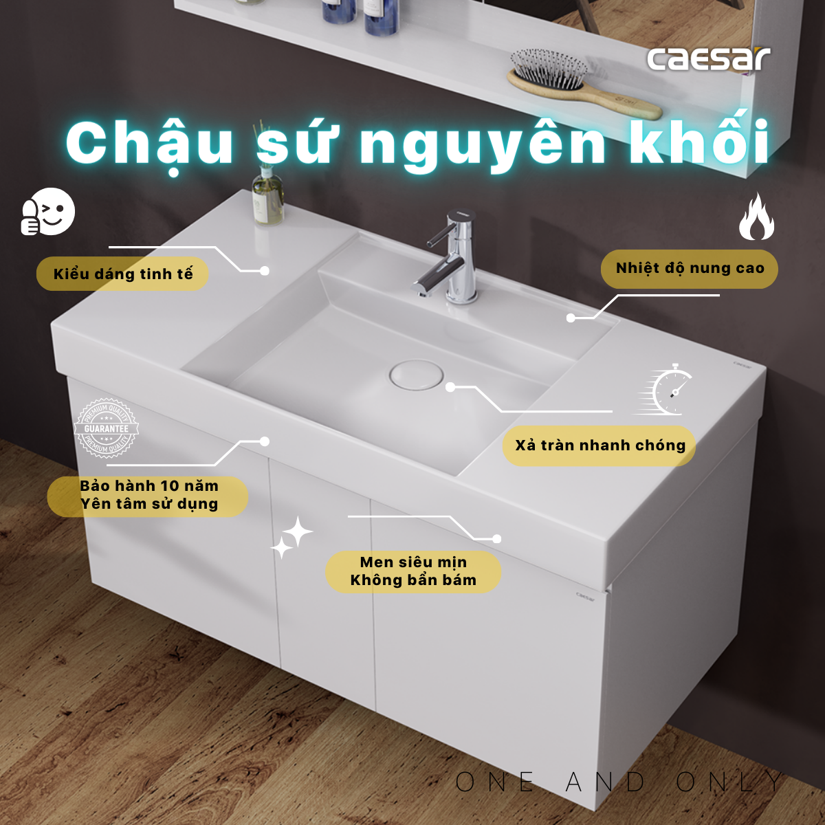 Lavabo + Tủ treo - LF5386 + EH05386AV - Ảnh 7