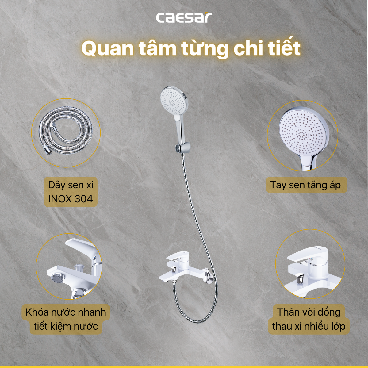 Vòi Sen Gạt Nóng Lạnh - S393CW - Ảnh 3