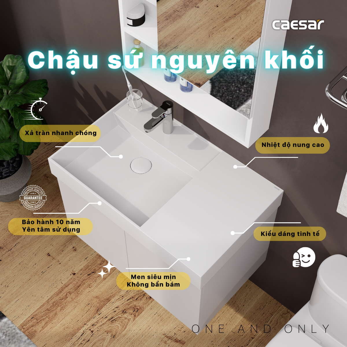 Lavabo + Tủ treo - LF5382 + EH05382AV - Ảnh 7