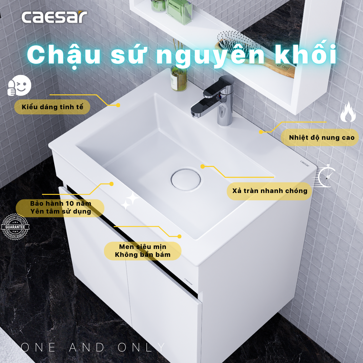 Lavabo + Tủ treo LF5017 + EH15017AV - Ảnh 8
