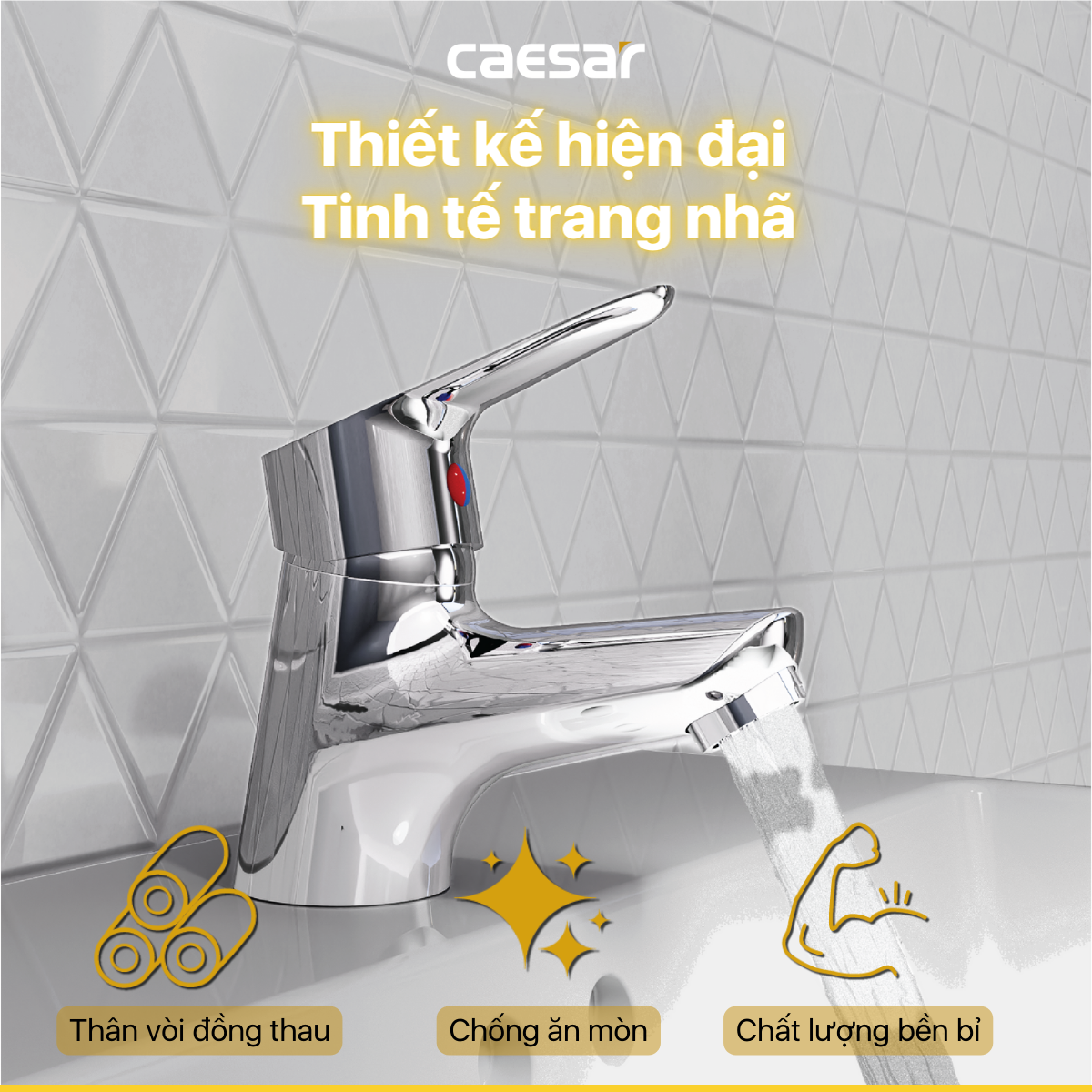 Vòi lavabo nóng lạnh B120CU - Ảnh 5