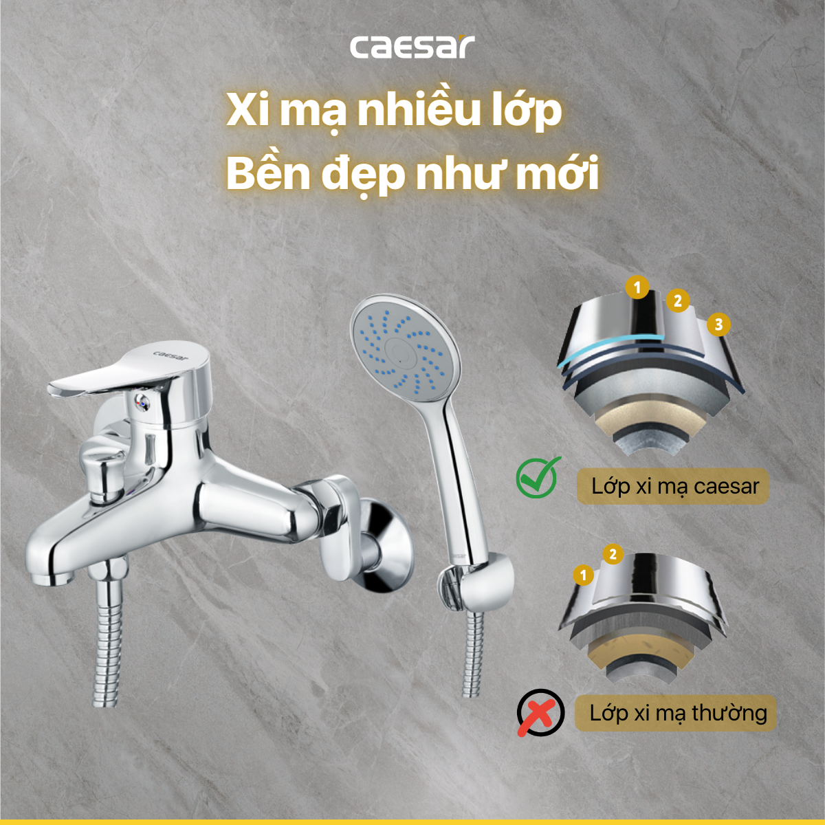Vòi Sen Gạt Nóng Lạnh - S333C - Ảnh 5