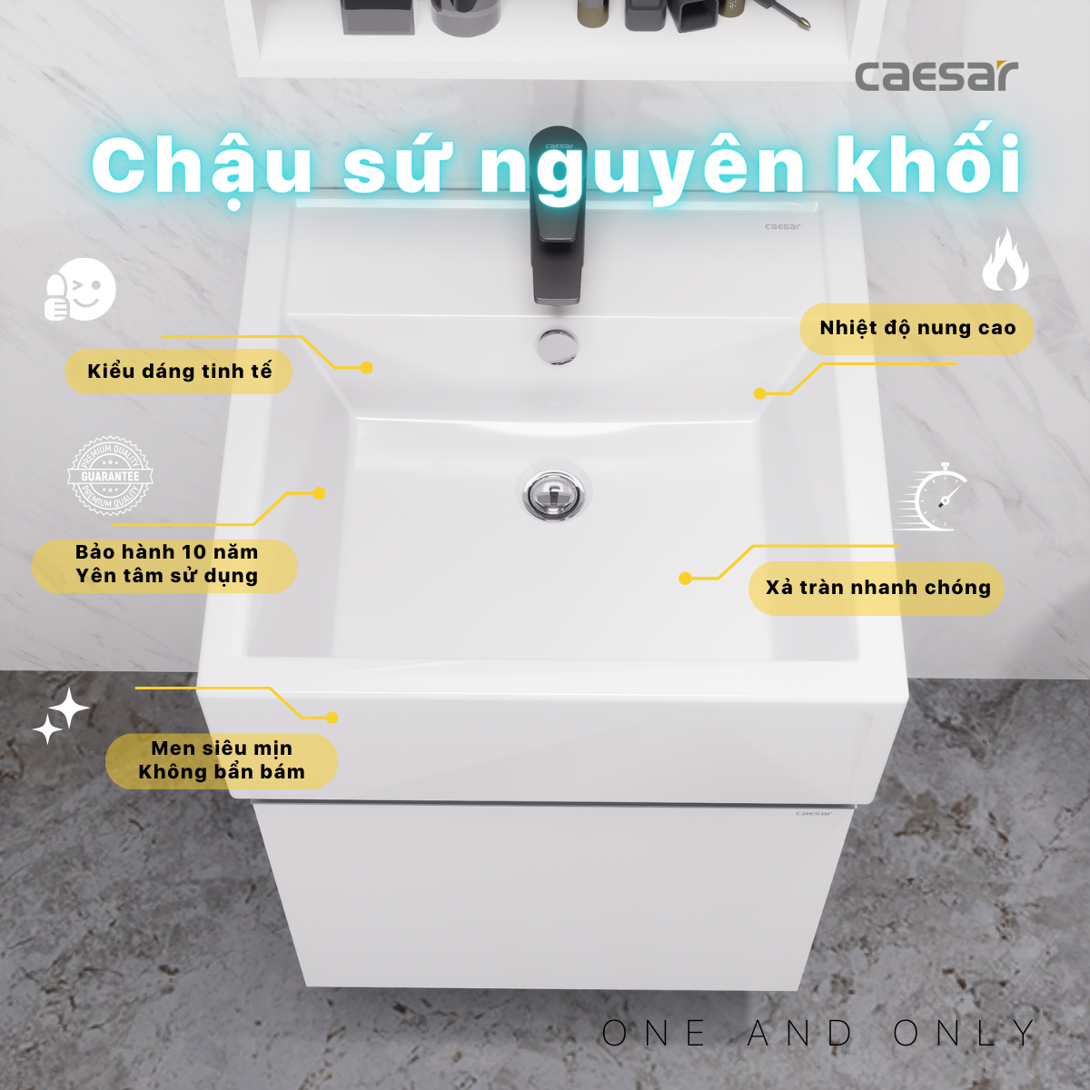 Lavabo + Tủ Treo - LF5236 + EH05236AV - Ảnh 8