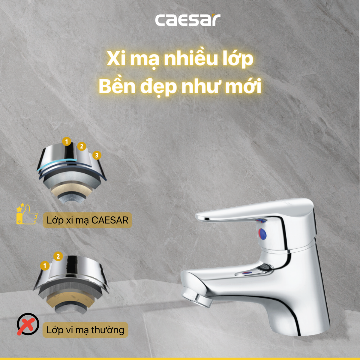Vòi lavabo nóng lạnh B120CU - Ảnh 6