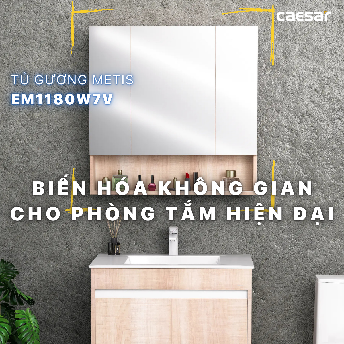 Tủ gương Metis - EM1180W7V - Ảnh 3