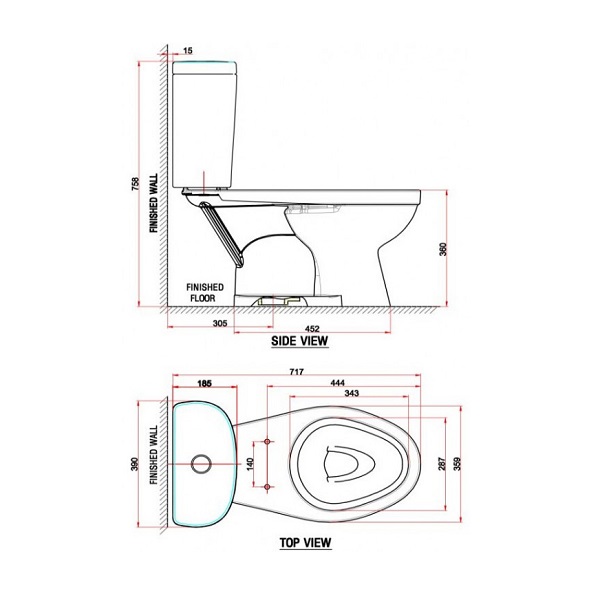 BỒN CẦU 2 KHỐI AMERICAN STANDARD VF-2397SW NẮP RỬA CƠ M4A839 - Ảnh 2