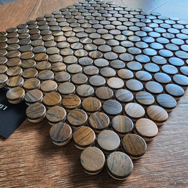 Gạch mosaic xà cừ tròn bi RAL005 - Ảnh 4