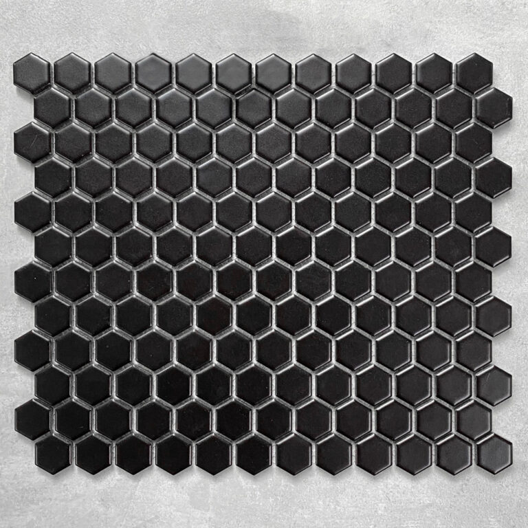 Gạch Mosaic Lục Giác Màu Đen Mờ HX23808