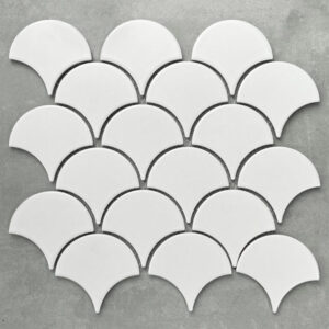 Gạch Mosaic Vảy Cá Màu Trắng Mờ SH-CY90388