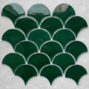 Gạch Mosaic Vảy Cá Màu Xanh Lá Men Rạn SH-FA90067