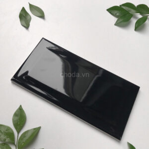 Gạch Thẻ Màu Đen 7.5×15 Nhập Khẩu B75156-B Men Bóng Vát