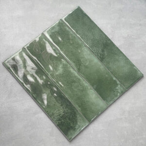 Gạch Thẻ Vân Xi Măng Xanh Lá 7.5×30 Men Bóng Gợn M7532P12