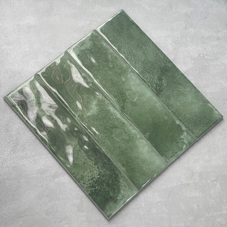 Gạch Thẻ Vân Xi Măng Xanh Lá 7.5×30 Men Bóng Gợn M7532P12