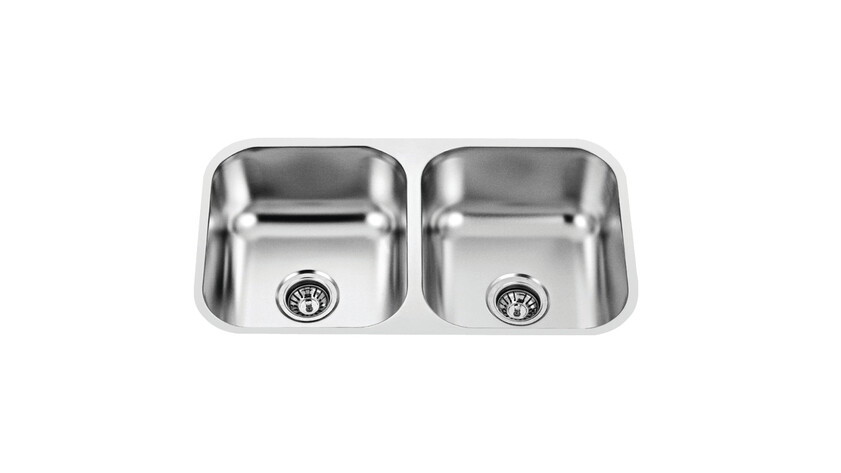 EBE 800 2B UNDERMOUNT STAINLESS STEEL SINK 2 BOWLS