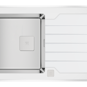 DIAMOND RS15 1B 1D 86 INSET GLASS SINK WITH ONE BOWL AND ONE DRAINER