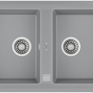 STONE 90 B-TG 2B INSET TEGRANITE SINK WITH TWO BOWLS