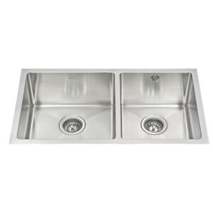 ARQ 2B 760 UNDERMOUNT STAINLESS STEEL SINK TWO BOWLS
