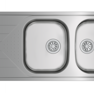 UNIVERSE 80 T-XP 2B 1D INSET REVERSIBLE STAINLESS STEEL SINK WITH 34 CM BOLWS