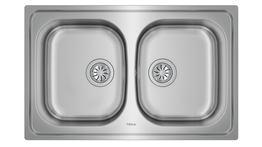 UNIVERSE 80 T-XP 2B INSET STAINLESS STEEL SINK IN 80 CM