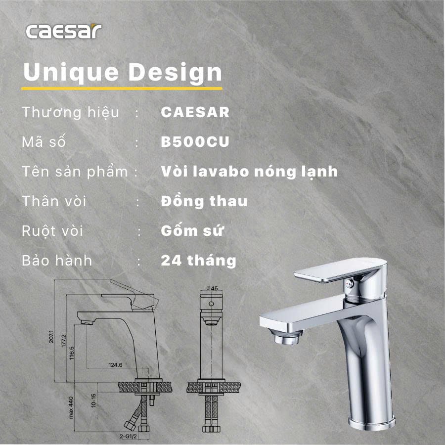 Vòi lavabo nóng lạnh - B500CU - Ảnh 9