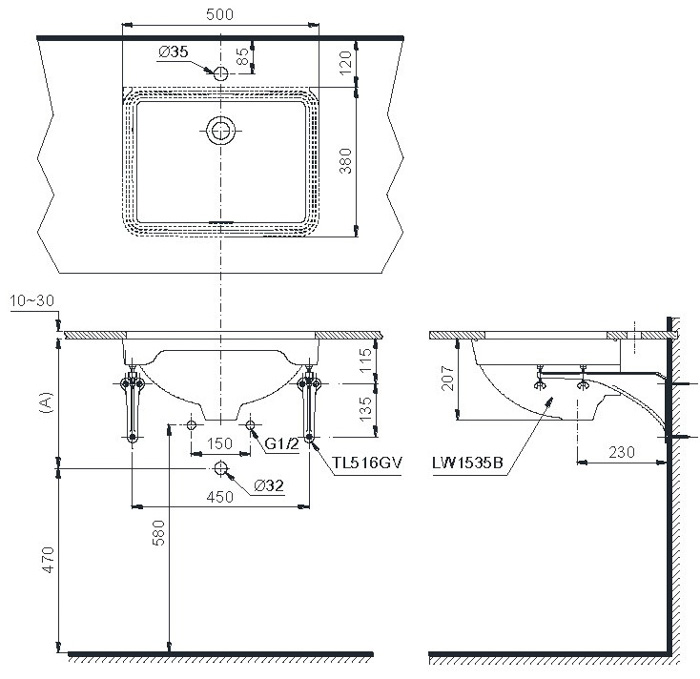 Chậu rửa âm bàn LW1535V/TL516GV cao cấp, chính hãng | TOTO - Ảnh 3