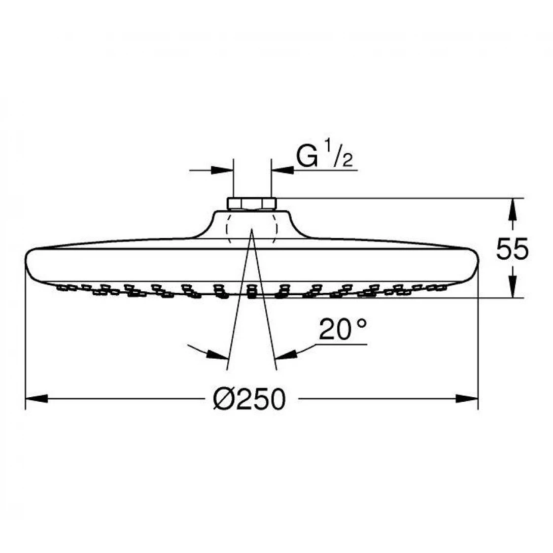 Bát Sen Grohe 26662000 Tempesta Tròn 250mm - Ảnh 4