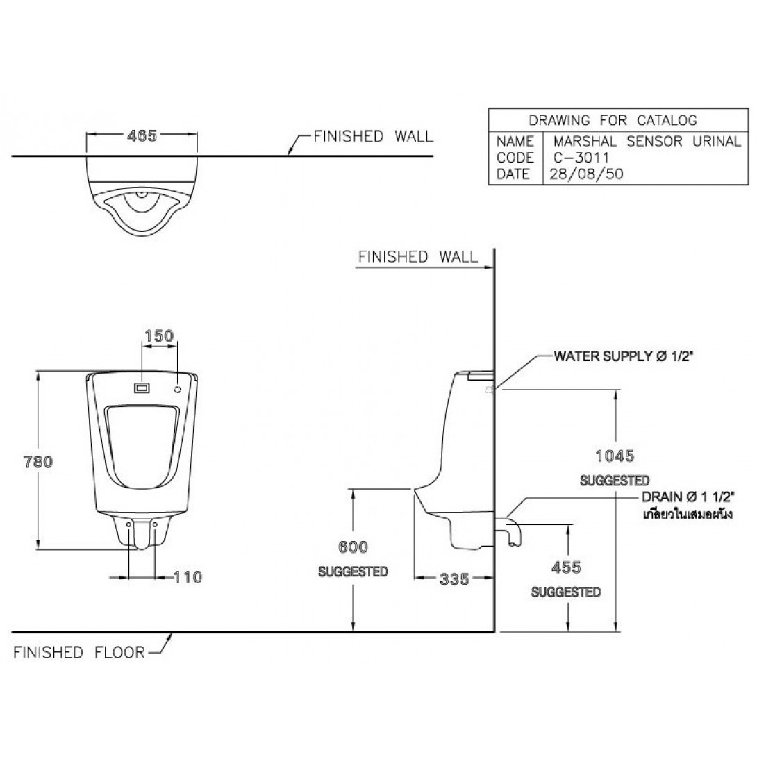 Bồn Tiểu Nam COTTO C3011(DC) Cảm Ứng Dùng Pin - Ảnh 3