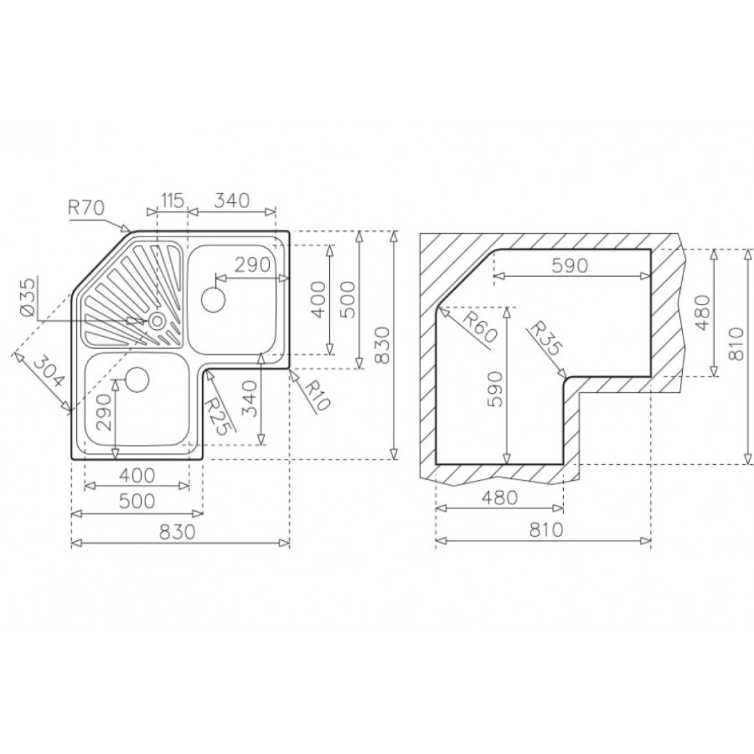 Chậu Rửa Teka Angular 2B 10118005 AISI 304 - Ảnh 5