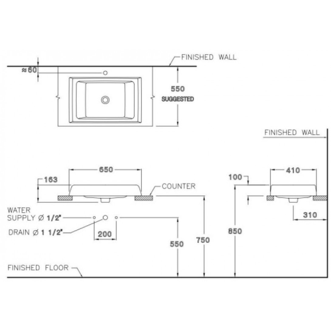 Lavabo COTTO C00247 Riviera Đặt Bàn - Ảnh 3
