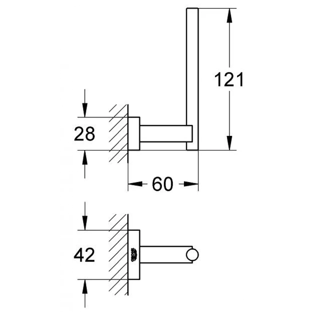 Móc Giấy Vệ Sinh Grohe 40623001 Essentials Cube - Ảnh 3