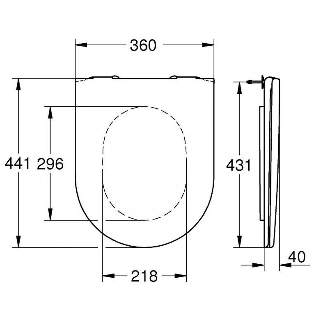 Nắp Nhựa Bồn Cầu Grohe 39577000 Đóng Êm Essence - Ảnh 4