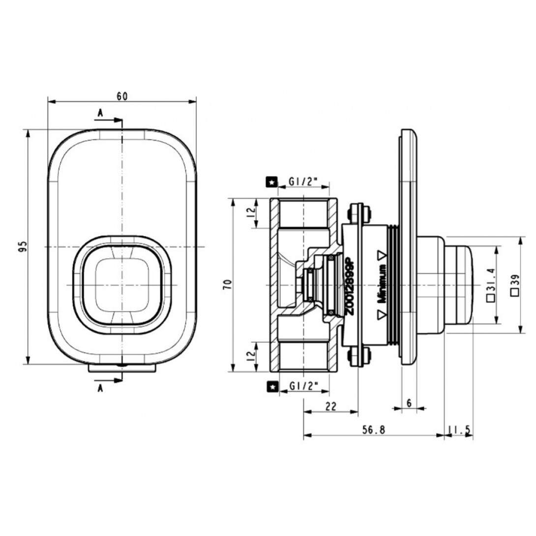 Sen Tắm Âm Tường American Standard WF-T826 (WFT826) Lạnh EasyFLO - Ảnh 3
