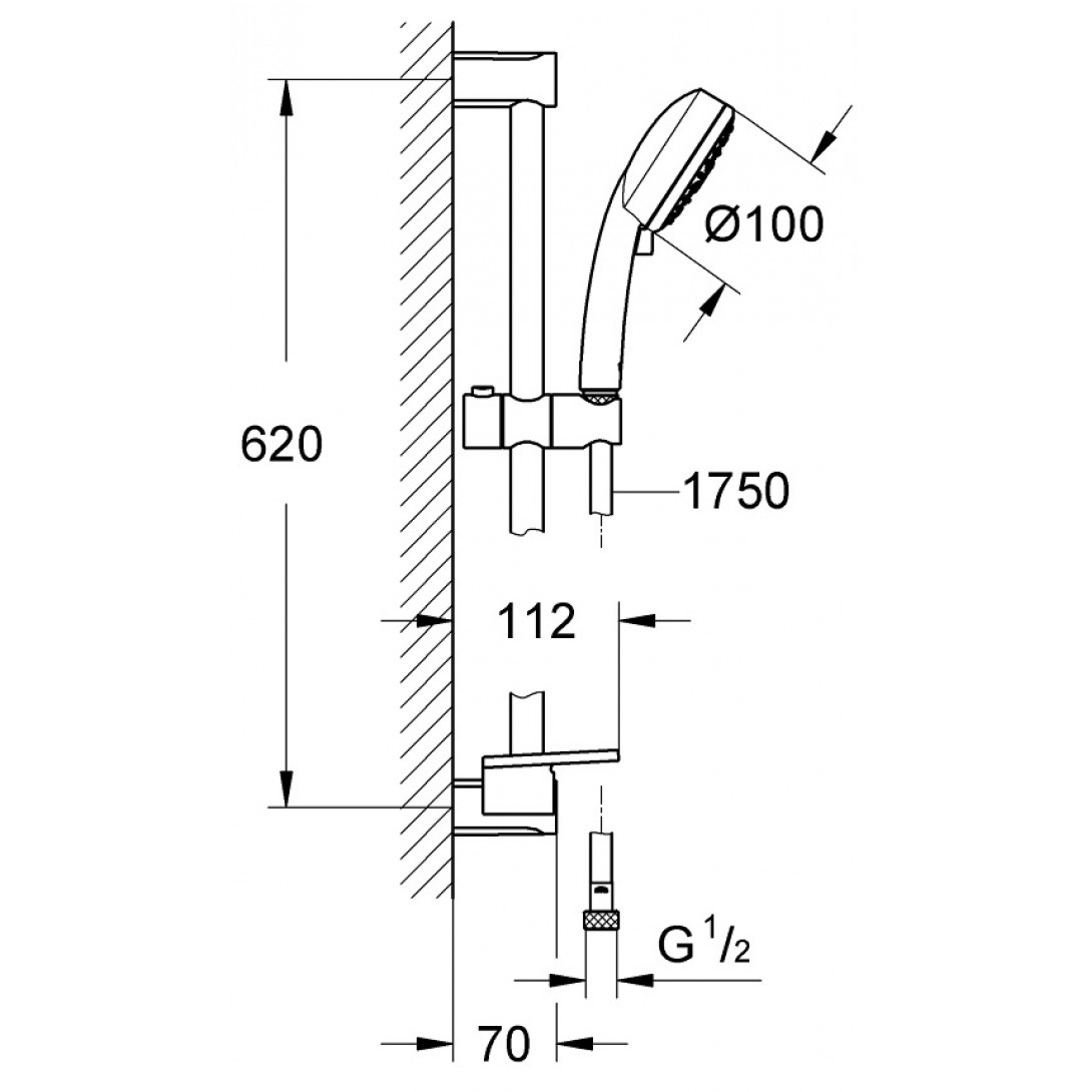 Tay Sen Tắm Grohe New Tempesta Cosmo 100 27577001 - Ảnh 3