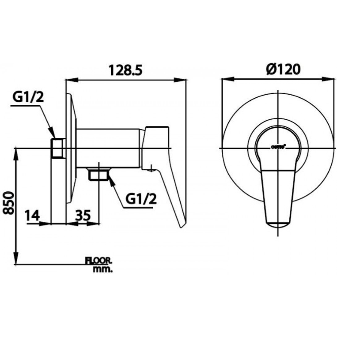 Van Điều Chỉnh Nóng Lạnh Cotto CT1168AE Âm Tường - Ảnh 3