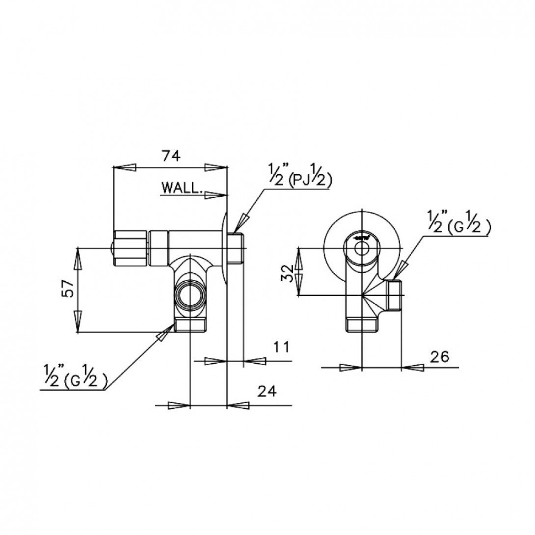 Van khóa Cotto CT128(HM) Âm Tường - Ảnh 3