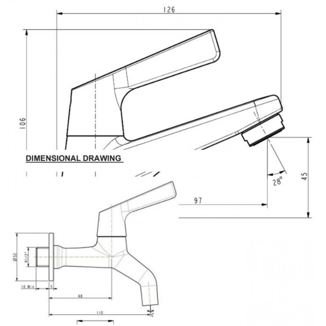 Vòi Gắn Tường American Standard WF-T602 (WFT602) Lạnh Winston - Ảnh 3