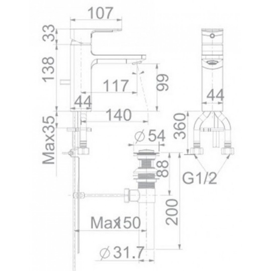 Vòi Lavabo American Standard WF-1301MB (WF1301MB) Nóng Lạnh Màu Đen - Ảnh 3