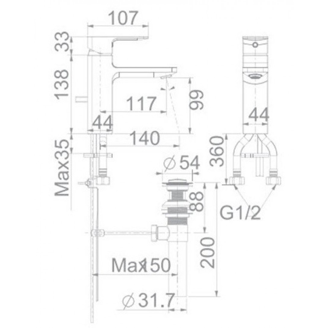 Vòi Lavabo American Standard WF-1301CS (WF1301CS) Nóng Lạnh Màu Vàng - Ảnh 3