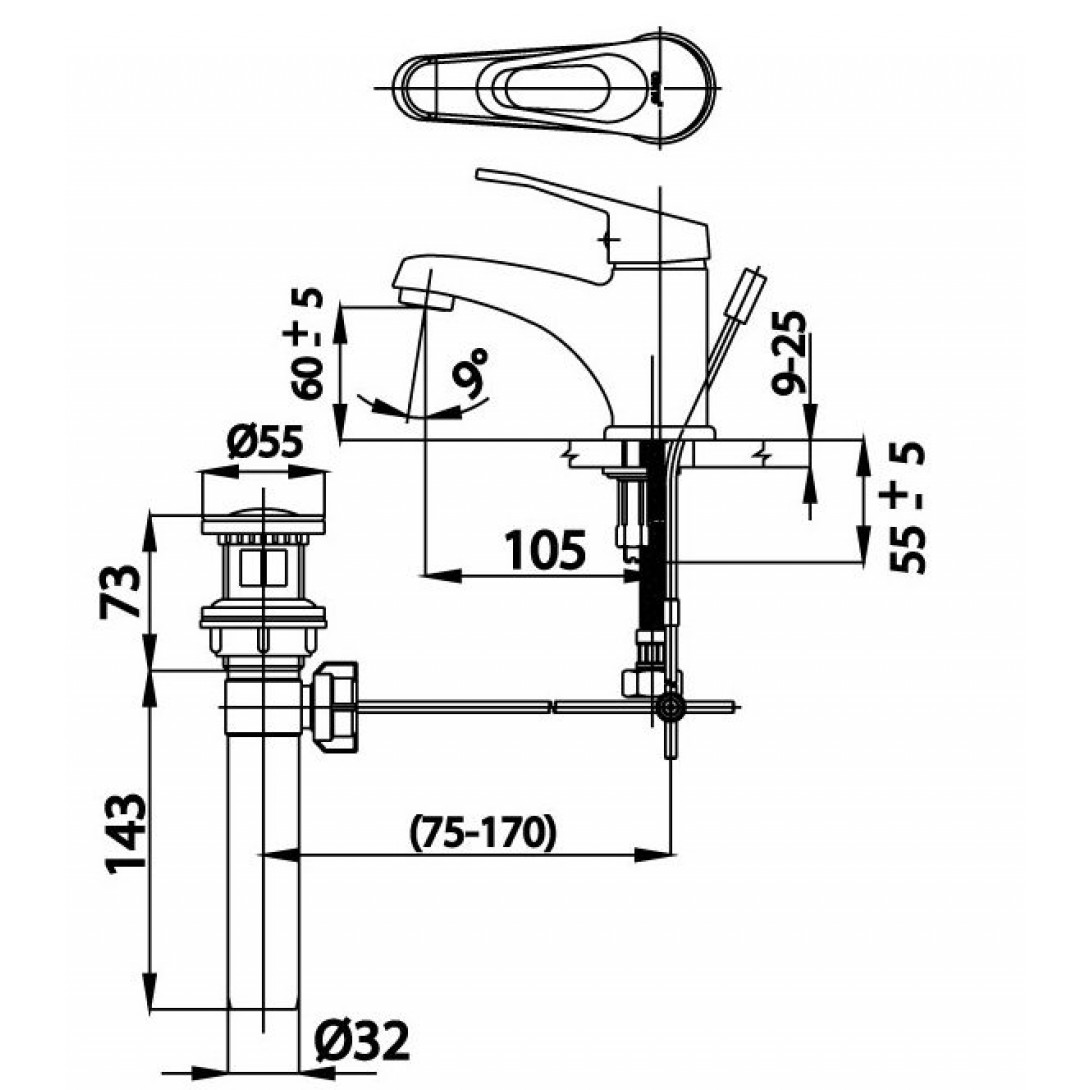 Vòi Lavabo COTTO CT2171A Arona V II Nóng Lạnh - Ảnh 3